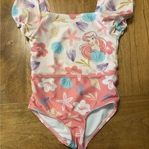 Floral and Little Mermaid Print Swimsuit
